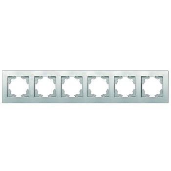Рамка 6-м Афина универс. серебр. Universal A1043-S