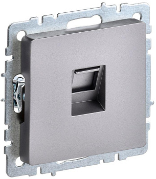 Розетка компьютерная СП RJ45 кат.6 BRITE РК11-БрС сталь IEK BR-K10-2-K46 Розетка компьютерная СП RJ45 кат.6 BRITE РК11-БрС сталь IEK BR-K10-2-K46