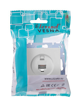 Розетка компьютерная 1-м СП Vesna механизм бел. LEZARD 742-0288-139 Розетка компьютерная 1-м СП Vesna механизм бел. LEZARD 742-0288-139
