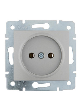 Механизм розетки 1-м СП Karina 16А IP20 без заземл. термопласт матов. серебр. LEZARD 707-4388-121B