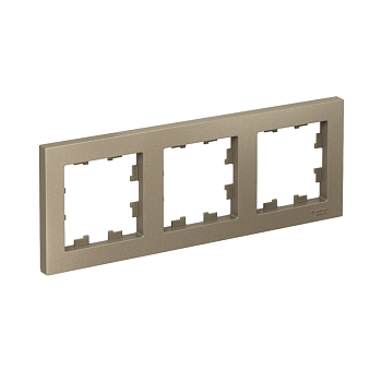 Рамка 3-м AtlasDesign универс. шампань SchE ATN000503
