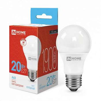 Лампа светодиодная LED-A60-VC 20Вт 230В E27 6500К 1800лм IN HOME 4690612020310
