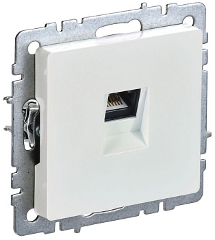 Розетка компьютерная СП RJ45 кат.5E BRITE РК10-БрЖ жемчуж. IEK BR-K10-1-K36