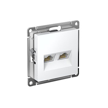 Розетка компьютерная 2-м AtlasDesign RJ45 кат.5E механизм бел. SE ATN000185