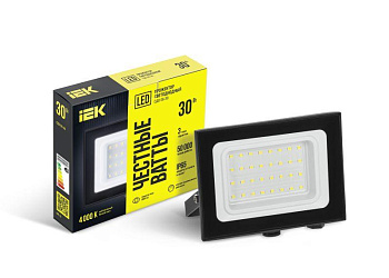Прожектор светодиодный СДО 06-30 4000К IP65 черн. IEK LPDO601-30-40-K02