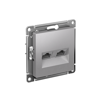Розетка компьютерная 2-м AtlasDesign RJ45 кат.5E механизм алюм. SchE ATN000385