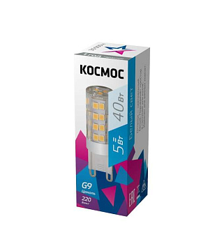 Лампа светодиодная 5Вт 220В G9 4500К КОСМОС LksmLED5WG9C4500pc Лампа светодиодная 5Вт 220В G9 4500К КОСМОС LksmLED5WG9C4500pc