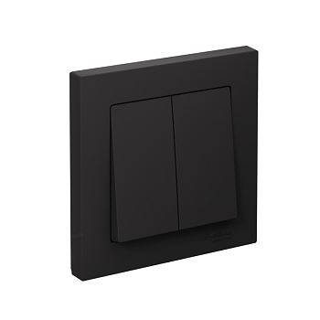 Выключатель 2-кл. СП AtlasDesign 10А IP20 (сх. 5) 10AX в сборе карбон SchE ATN001052