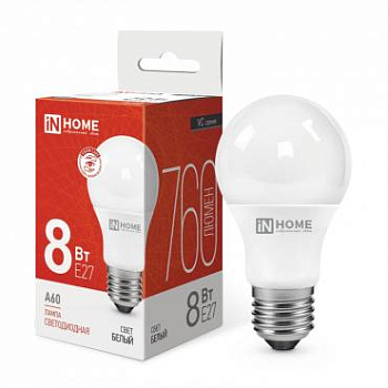 Лампа светодиодная LED-A60-VC 8Вт 230В E27 4000К 720Лм IN HOME 4690612024028