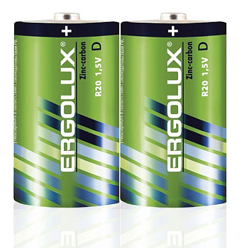 Элемент питания солевой R20 SR2 R20SR2 1.5В (уп.2шт.) Ergolux 12442