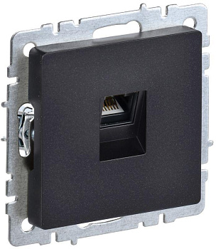 Розетка компьютерная СП RJ45 кат.5E BRITE РК10-БрЧ черн. IEK BR-K10-1-K02 Розетка компьютерная СП RJ45 кат.5E BRITE РК10-БрЧ черн. IEK BR-K10-1-K02
