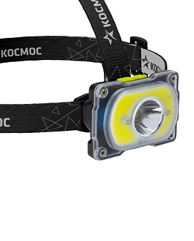 Фонарь аккумуляторный налобный 3Вт XPE LED+5Вт COB LED Li-ion 18650 1200мА.ч корпус ABS-пластик индикатор уровня заряда USB-шнур type C регулируемый эласт. ремешок КОСМОС KOC507Lit Фонарь аккумуляторный налобный 3Вт XPE LED+5Вт COB LED Li-ion 18650 1200мА.ч корпус ABS-пластик индикатор уровня заряда USB-шнур type C регулируемый эласт. ремешок КОСМОС KOC507Lit