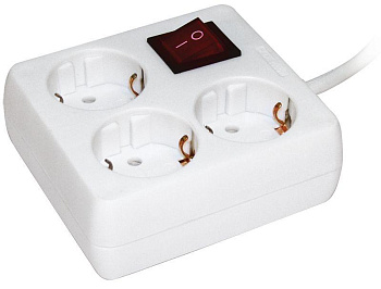 Удлинитель 3х3м с заземл. 16А IP20 У-С03К с выкл. 2P+PE IEK WYP30-16-03-03-ZK-N