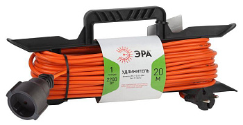 Удлинитель силовой UFx-1-2x1.0-20m-IP44 на рамке б/з 1 гнездо 20м ПВС 2х1 Эра Б0043040