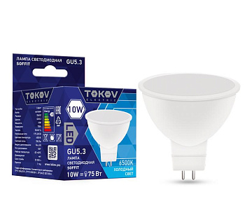 Лампа светодиодная 10Вт Soffit 6500К GU5.3 176-264В TOKOV ELECTRIC TKE-MR16-GU5.3-10-6.5K Лампа светодиодная 10Вт Soffit 6500К GU5.3 176-264В TOKOV ELECTRIC TKE-MR16-GU5.3-10-6.5K