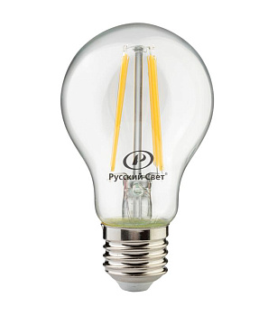 Лампа светодиодная филаментная RS LED F A55 E27 4W 220-240V 2700К 4Вт грушевидная 470лм Ra 90 Русский Свет 15010945085 Лампа светодиодная филаментная RS LED F A55 E27 4W 220-240V 2700К 4Вт грушевидная 470лм Ra 90 Русский Свет 15010945085