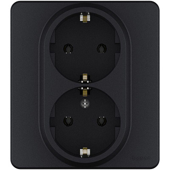 Розетка Inspiria 16А 250В 2х2P+E немецк. стандарт антрацит Leg 673753