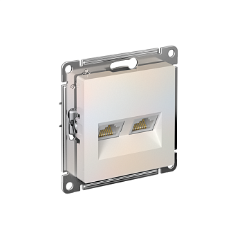 Механизм розетки компьютерной RJ45 2-м AtlasDesign CAT.5e жемчуж. SchE ATN000485