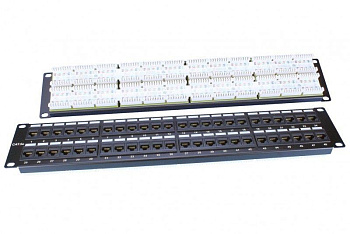 Патч-панель PP3-19-48-8P8C-C5E-110D 19дюйм. 2U 48 порт. RJ45 кат. 5e Dual IDC ROHS черн. Hyperline 246100 Патч-панель PP3-19-48-8P8C-C5E-110D 19дюйм. 2U 48 порт. RJ45 кат. 5e Dual IDC ROHS черн. Hyperline 246100