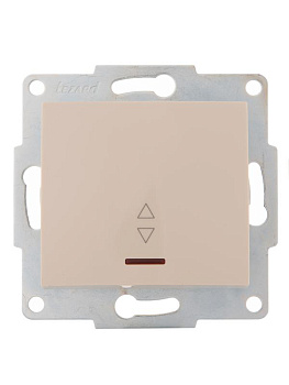 Переключатель проходной 1-кл. 1п СП Karina 10А IP20 с подсветкой механизм крем. LEZARD 707-0388-114