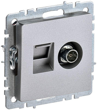 Розетка компьютерная + телевизионная 2-м Brite РТВ/РК12-БрА RJ45 кат.5E + TV алюм. IEK BR-AK20-1-K47 Розетка компьютерная + телевизионная 2-м Brite РТВ/РК12-БрА RJ45 кат.5E + TV алюм. IEK BR-AK20-1-K47