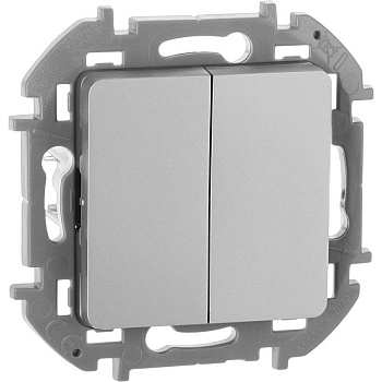 Механизм выключателя 2-кл. Inspiria 10А IP20 250В 10AX алюм. Leg 673622