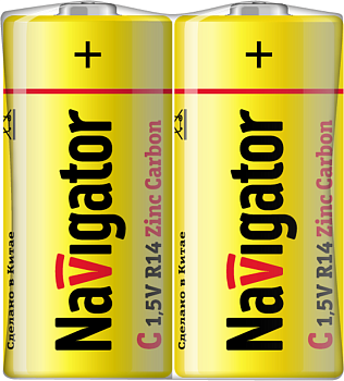Элемент питания солевой 94 760 NBT-NS-R14-SH2 (шринка 2шт) Navigator 94760