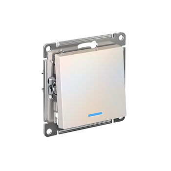 Механизм переключателя проходного 1-кл. СП AtlasDesign 10А IP20 (сх. 6а) 10AX с подсветкой жемчуж. SchE ATN000463