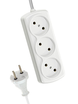 Удлинитель 3х5м 6А IP20 ПВС 2х0.75 Космос YKsm5m-3g(6A)S