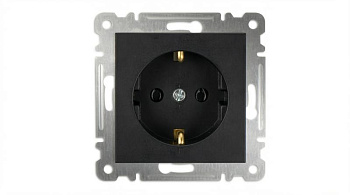 Розетка 1-м с заземл. СП 16А IP20 250В механизм Karea черн. Makel 57054028