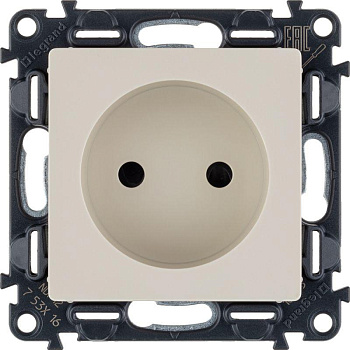 Розетка 1-м СП Valena Life 16А IP20 250В 2P защ. шторки безвинтов. клеммы с лицев. панелью механизм сл. кость Leg 753516