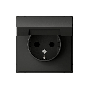 Розетка ArtGallery 16А IP20 с заземл. защ. шторки с крышкой механизм базальт SE GAL001446