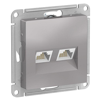 Розетка компьютерная 2-м AtlasDesign RJ45 кат.5E механизм алюм. SchE ATN000385 Розетка компьютерная 2-м AtlasDesign RJ45 кат.5E механизм алюм. SchE ATN000385