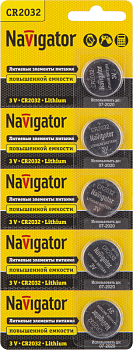 Элемент питания литиевый CR2032 94 765 NBT-CR2032-BP5 (блист.5шт) Navigator 94765 Элемент питания литиевый CR2032 94 765 NBT-CR2032-BP5 (блист.5шт) Navigator 94765