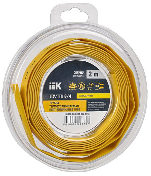 Трубка термоусадочная ТТУ нг-LS 8/4 желт. (уп.2м) IEK UDR12-008-004-002-K05-T Трубка термоусадочная ТТУ нг-LS 8/4 желт. (уп.2м) IEK UDR12-008-004-002-K05-T