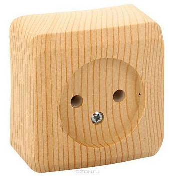 Розетка 1-м ОП Этюд Дача 16А IP20 без заземл. без защ. шторок сосна SchE PA16-001D