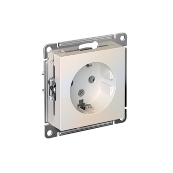 Механизм розетки 1-м СП AtlasDesign 16А IP20 с заземл. жемчуж. SchE ATN000443