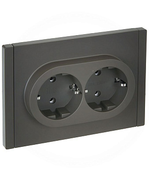 Розетка 2-м СП FORTE&PIANO FP324 16А с заземл. без защ. шторок безвинт. крепл. сер. IEK FP-R21-16-1-K03