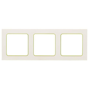 Рамка 3-м Стокгольм бел. с линией цвета зел. PROxima EKF EAM-G-302-10