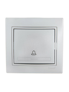 Выключатель кнопочный 1-кл. СП Mira сер. метал. LEZARD 701-1010-103