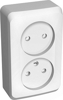 Розетка 2-м ОП Этюд 16А IP20 250В защ. шторки без заземл. бел. SchE PA16-006B