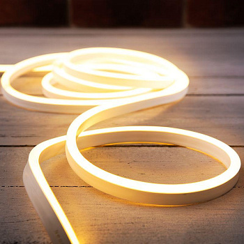 Шнур светодиодный гибкий неон LED SMD 8х16мм 120LED/м двустор. тепл. бел. 5м Neon-Night 131-006