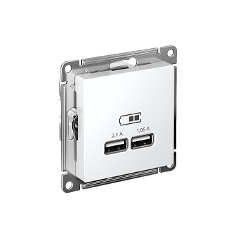 Механизм розетки USB AtlasDesign 5В 1порт х 2.1А 2порта х 1.05А бел. SchE ATN000133