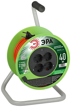 Удлинитель на катушке 4х40м без заземл. RP-4-2x1.0-40m ПВС 2х1 Эра Б0059783 Удлинитель на катушке 4х40м без заземл. RP-4-2x1.0-40m ПВС 2х1 Эра Б0059783