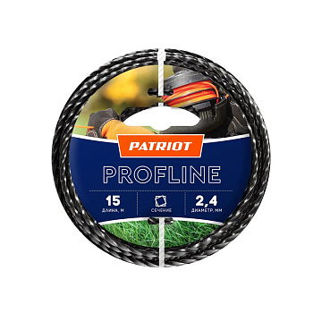 Леска Profline D2.4мм L15м (скрученный квадрат) 240-15-5 на пластиковой обойме черн. PATRIOT 805402206 Леска Profline D2.4мм L15м (скрученный квадрат) 240-15-5 на пластиковой обойме черн. PATRIOT 805402206