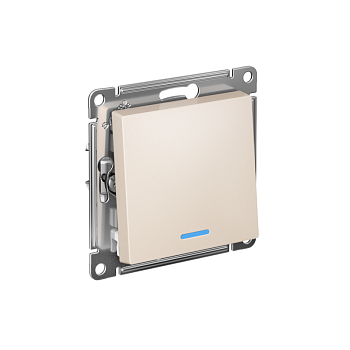 Механизм переключателя проходного 1-кл. СП AtlasDesign 10А IP20 (сх. 6а) 10AX с подсветкой беж. SchE ATN000263