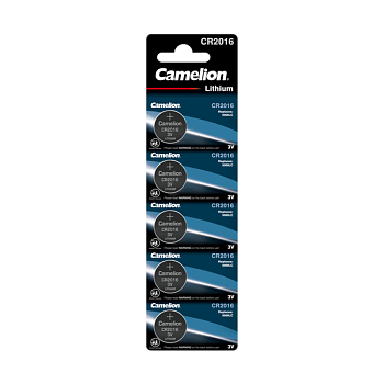 Элемент питания литиевый CR CR2016 BL-5 (блист.5шт) Camelion 1593 Элемент питания литиевый CR CR2016 BL-5 (блист.5шт) Camelion 1593