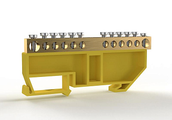 Шина PE "земля" на DIN-изоляторе 6х9мм 12 отвер. латунь TOKOV ELECTRIC TKE-BCB-69-12-DIN/PE  Шина PE "земля" на DIN-изоляторе 6х9мм 12 отвер. латунь TOKOV ELECTRIC TKE-BCB-69-12-DIN/PE