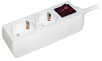 Удлинитель 2х3м с заземл. 16А IP20 У02К с выкл. 2P+PE IEK WYP10-16-02-03-ZK-N