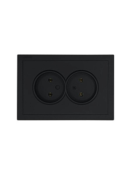 Розетка 2-мест. с/з СП ZIMA IP20 16А ПБТ безвинт. зажим черн. бархат LEZARD 704-4200-127BQC